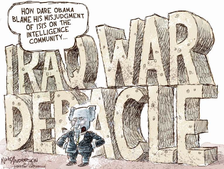 Political/Editorial Cartoon by Nick Anderson, Houston Chronicle on US to Restore Order