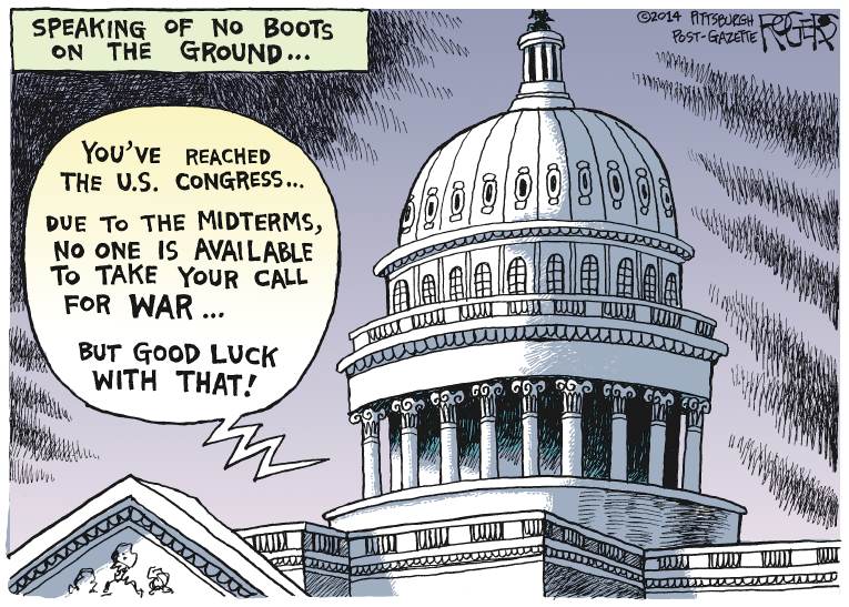 Political/Editorial Cartoon by Rob Rogers, The Pittsburgh Post-Gazette on US to Restore Order