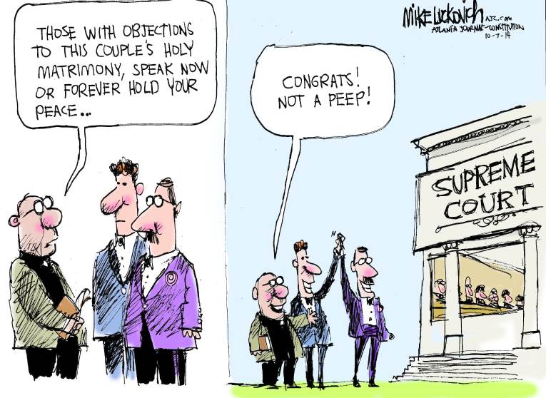 Political Cartoon On Big Victory For Gay Marriage By