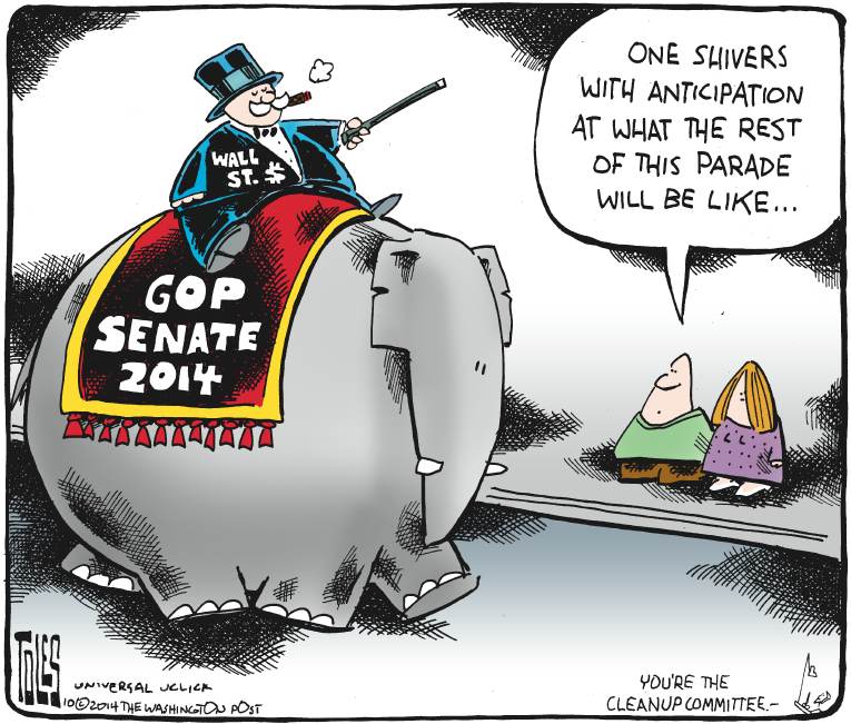Political/Editorial Cartoon by Tom Toles, Washington Post on Midterm Races Heating Up