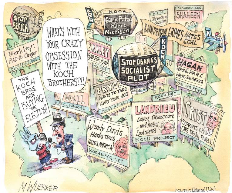 Political/Editorial Cartoon by Matt Wuerker, Politico on Midterm Races Heating Up