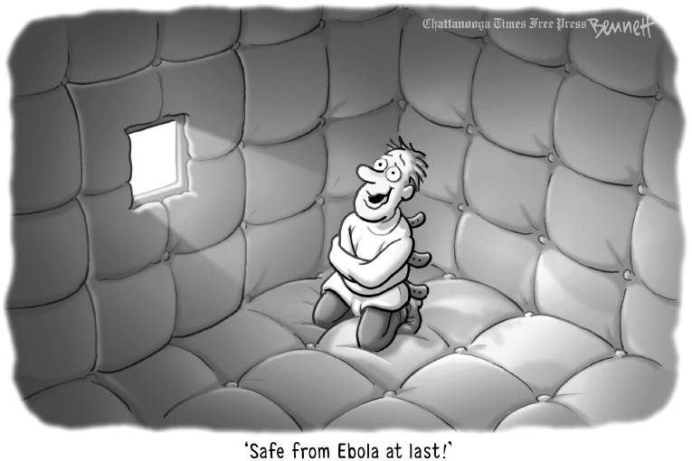 Political/Editorial Cartoon by Clay Bennett, Chattanooga Times Free Press on Ebola Fears Grip Nation