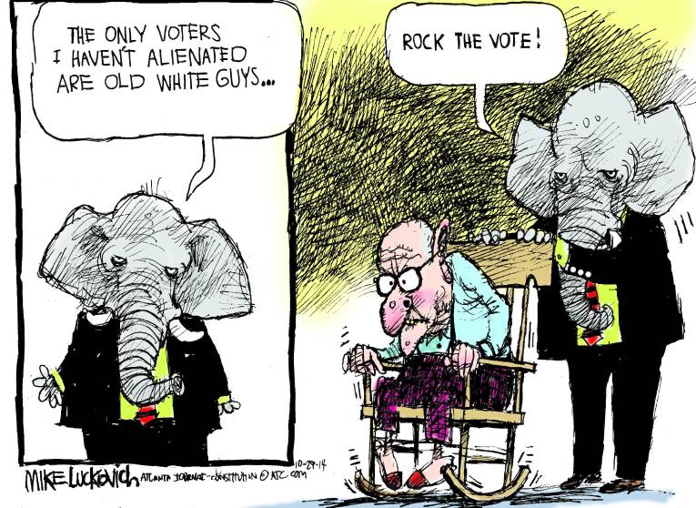 Political/Editorial Cartoon by Mike Luckovich, Atlanta Journal-Constitution on GOP Hopeful of Big Wins
