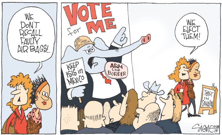 Political/Editorial Cartoon by Signe Wilkinson, Philadelphia Daily News on GOP Hopeful of Big Wins