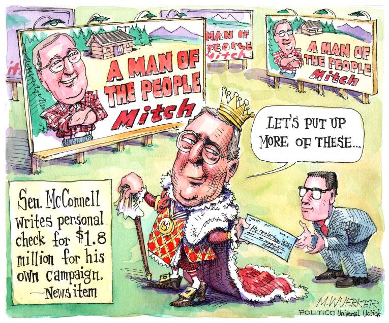 Political/Editorial Cartoon by Matt Wuerker, Politico on GOP Hopeful of Big Wins