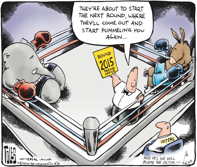Political/Editorial Cartoon by Tom Toles, Washington Post on GOP Hopeful of Big Wins