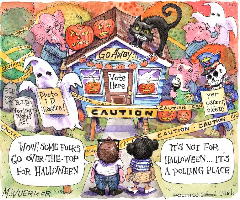 Political/Editorial Cartoon by Matt Wuerker, Politico on Halloween Extra Creepy This Year