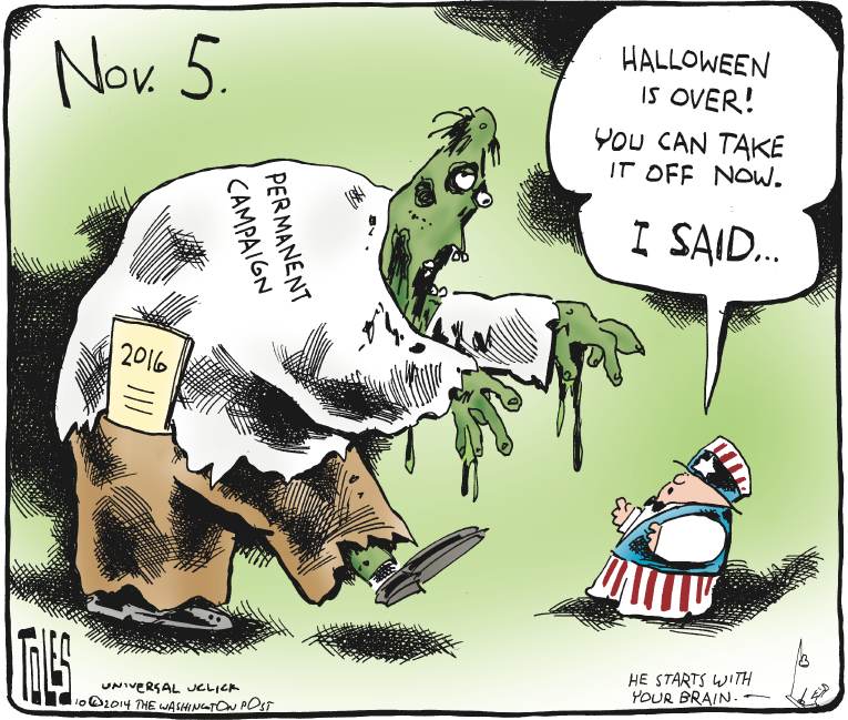 Political/Editorial Cartoon by Tom Toles, Washington Post on Halloween Extra Creepy This Year