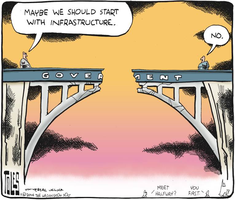 Political/Editorial Cartoon by Tom Toles, Washington Post on Major Changes Promised