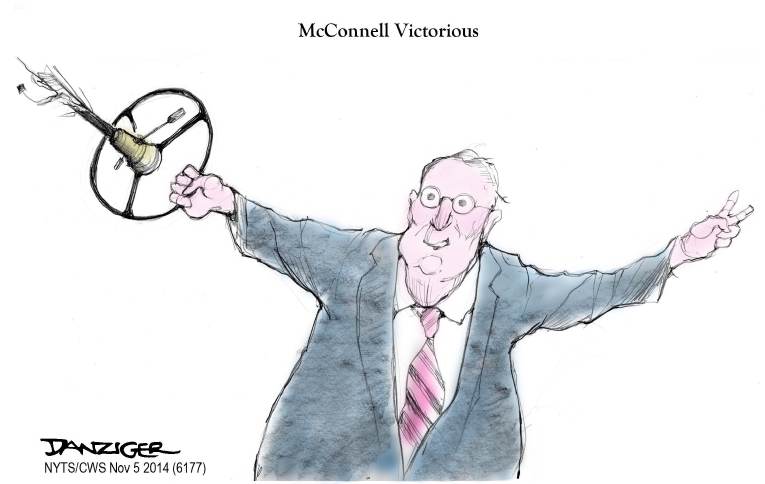 Political/Editorial Cartoon by Jeff Danziger, CWS/CartoonArts Intl. on McConnell Wins