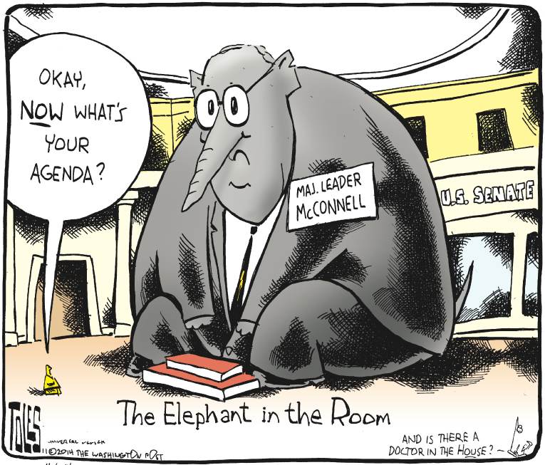 Political/Editorial Cartoon by Tom Toles, Washington Post on McConnell Wins