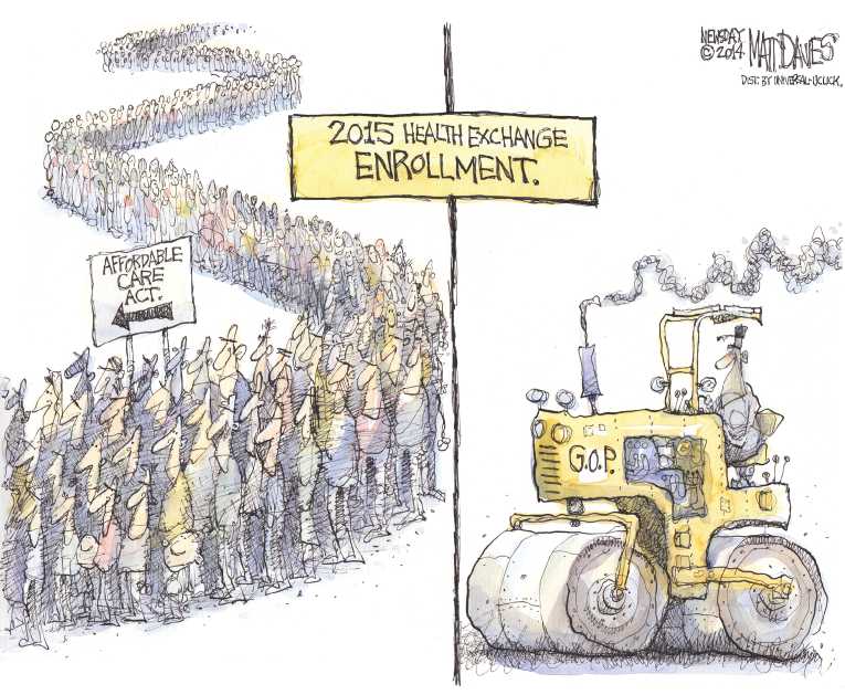 Political/Editorial Cartoon by Matt Davies, Journal News on GOP Looks to Gut ObamaCare