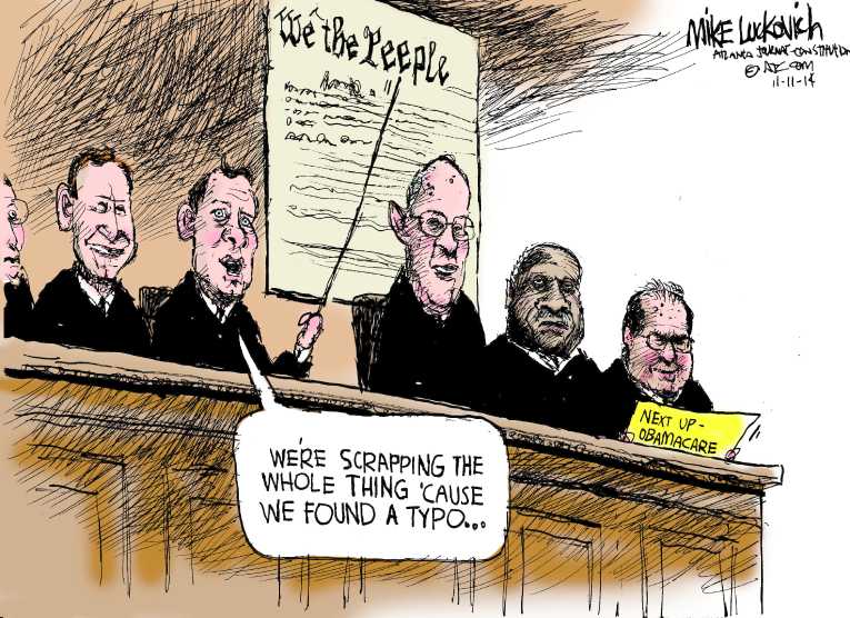 Political/Editorial Cartoon by Mike Luckovich, Atlanta Journal-Constitution on GOP Looks to Gut ObamaCare
