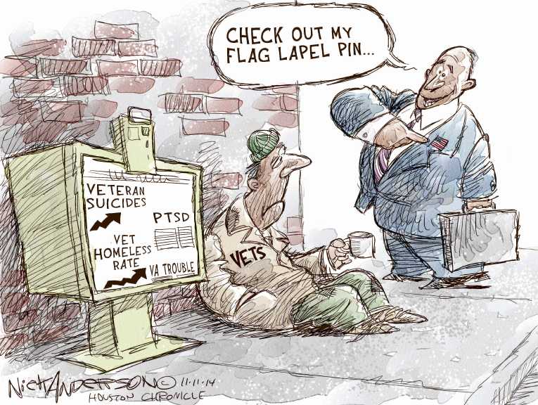 Political/Editorial Cartoon by Nick Anderson, Houston Chronicle on America Honors Vets
