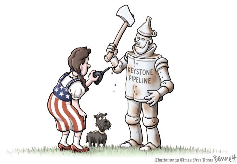 Political/Editorial Cartoon by Clay Bennett, Chattanooga Times Free Press on Keystone Bill Vote Fails