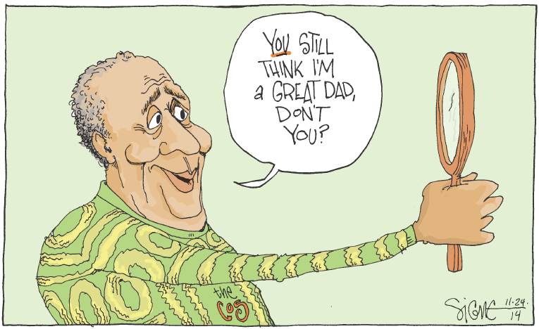 Political/Editorial Cartoon by Signe Wilkinson, Philadelphia Daily News on Bill Cosby Accused of Rape