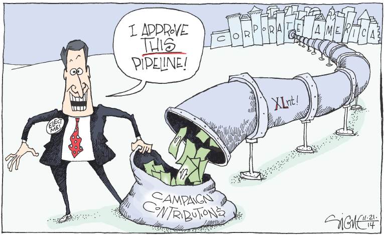 Political/Editorial Cartoon by Signe Wilkinson, Philadelphia Daily News on GOP Pushing for Pipeline