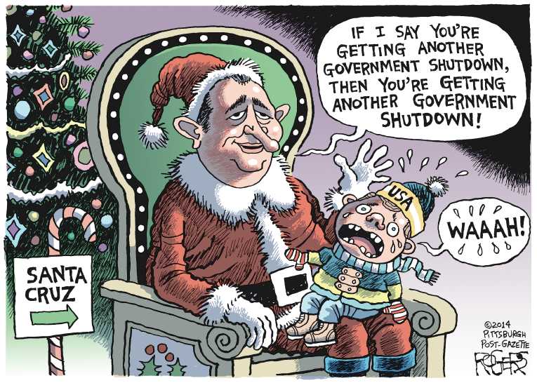 Political/Editorial Cartoon by Rob Rogers, The Pittsburgh Post-Gazette on GOP Reveals Christmas Wish List