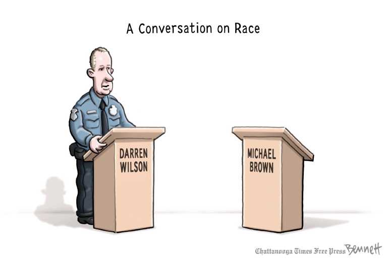 Political/Editorial Cartoon by Clay Bennett, Chattanooga Times Free Press on No Indictments in Garner Case