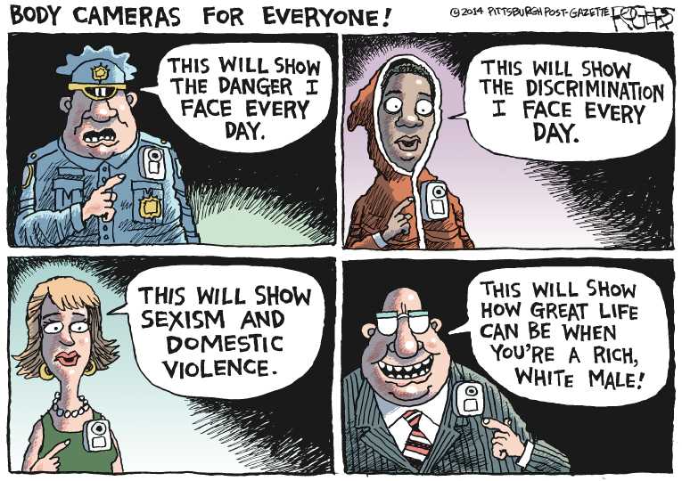 Political/Editorial Cartoon by Rob Rogers, The Pittsburgh Post-Gazette on No Indictments in Garner Case