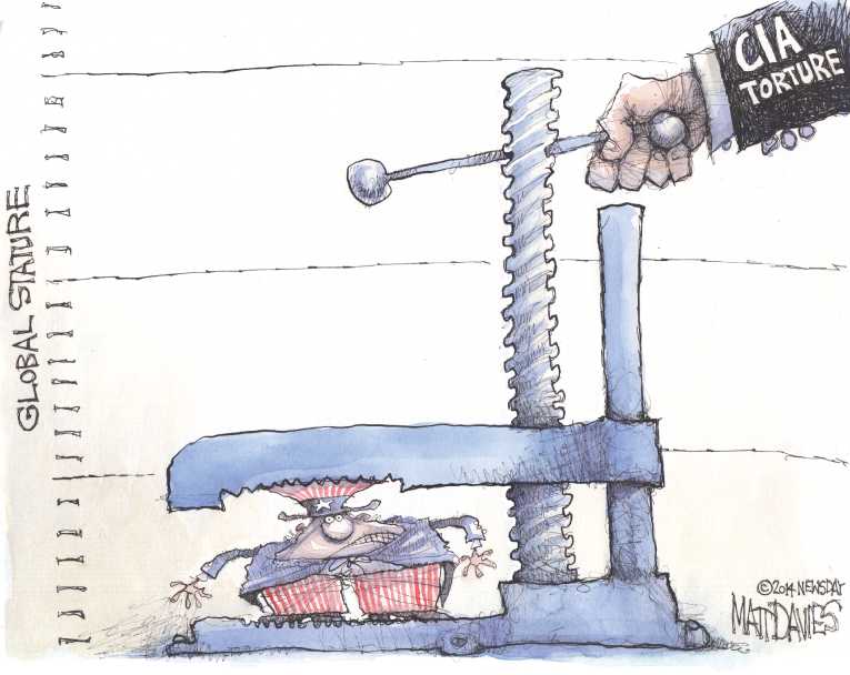 Political/Editorial Cartoon by Matt Davies, Journal News on Senate Releases Torture Report