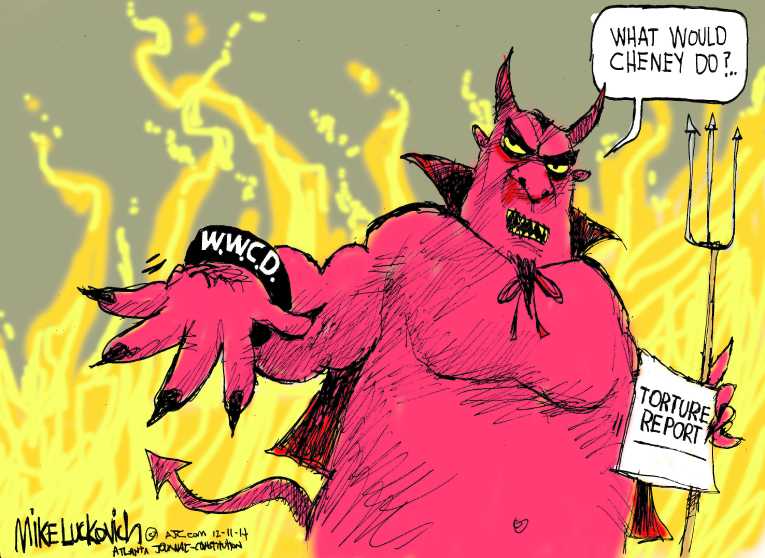 Political/Editorial Cartoon by Mike Luckovich, Atlanta Journal-Constitution on Senate Releases Torture Report