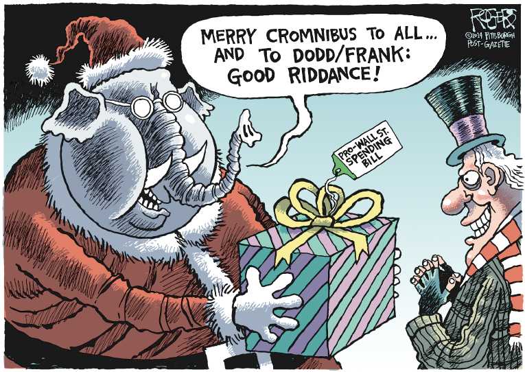 Political/Editorial Cartoon by Rob Rogers, The Pittsburgh Post-Gazette on Budget Deal Passed