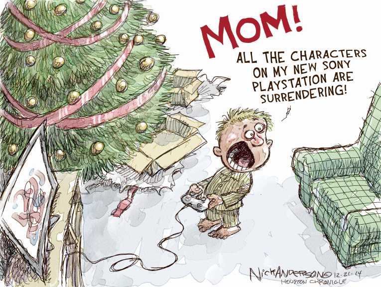 Political/Editorial Cartoon by Nick Anderson, Houston Chronicle on Americans Celebrate Christmas