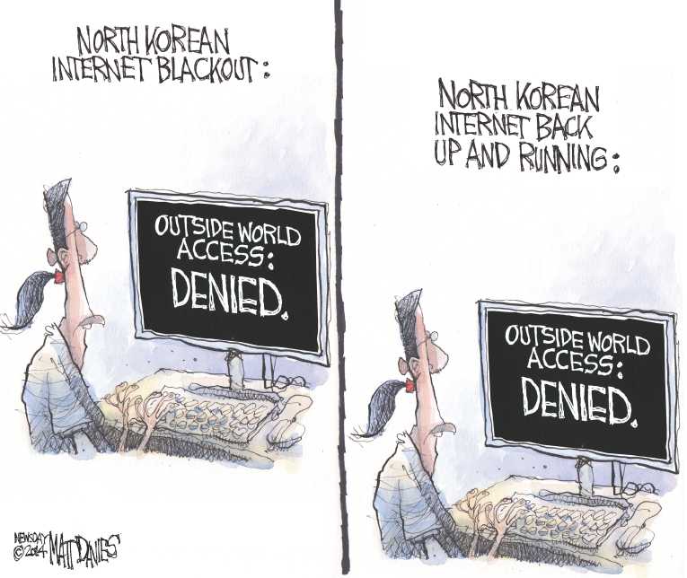Political/Editorial Cartoon by Matt Davies, Journal News on Record Sales for “The Interview”