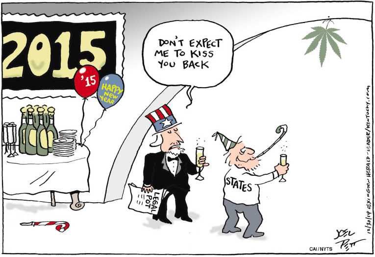 Political/Editorial Cartoon by Joel Pett, Lexington Herald-Leader, CWS/CartoonArts Intl. on Americans Welcome in New Year