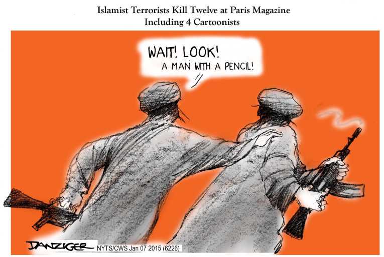Political/Editorial Cartoon by Jeff Danziger, CWS/CartoonArts Intl. on Massacre at Magazine Kills 12