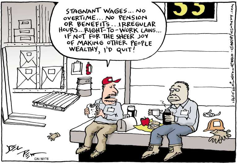 Political/Editorial Cartoon by Joel Pett, Lexington Herald-Leader, CWS/CartoonArts Intl. on Good News for Job Creators
