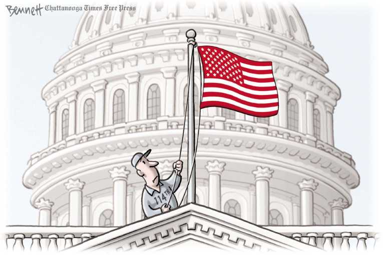 Political/Editorial Cartoon by Clay Bennett, Chattanooga Times Free Press on New Congress Commences
