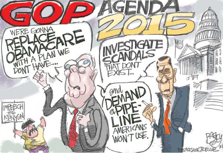 Political/Editorial Cartoon by Pat Bagley, Salt Lake Tribune on New Congress Commences