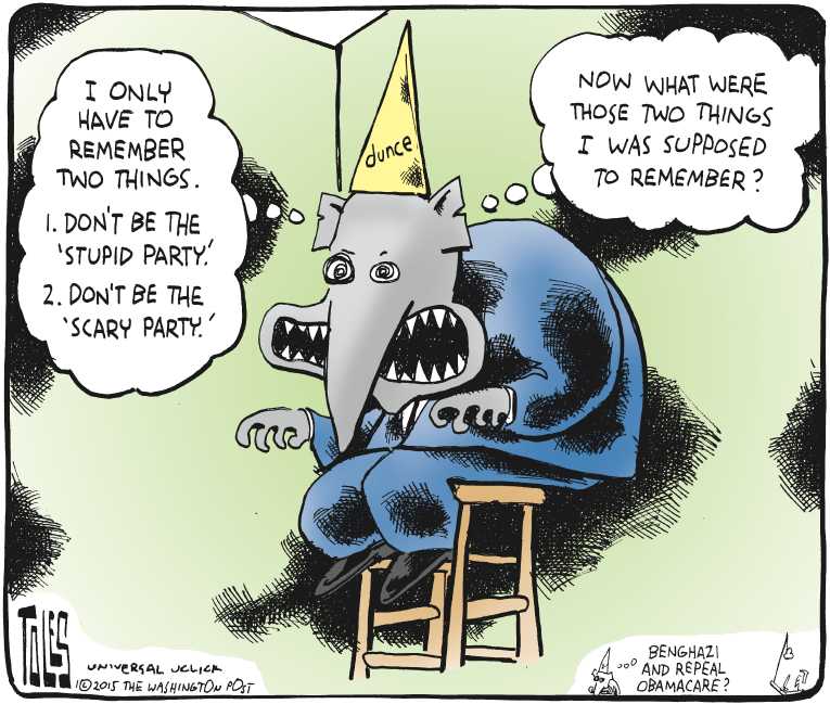 Political/Editorial Cartoon by Tom Toles, Washington Post on New Congress Commences