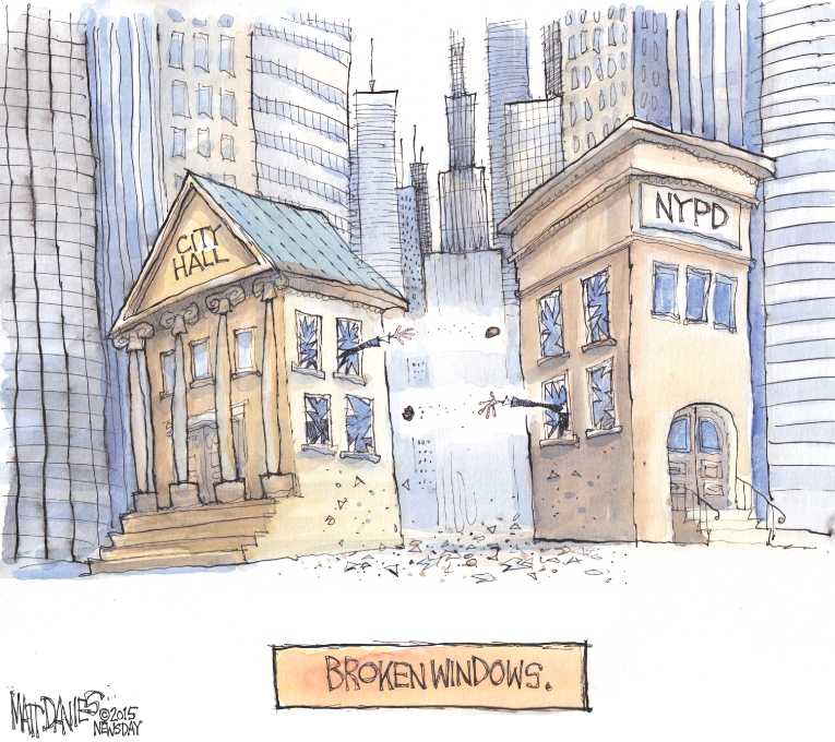 Political/Editorial Cartoon by Matt Davies, Journal News on NYPD Continue Protest
