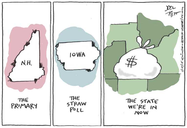 Political/Editorial Cartoon by Joel Pett, Lexington Herald-Leader, CWS/CartoonArts Intl. on Romney Might Run