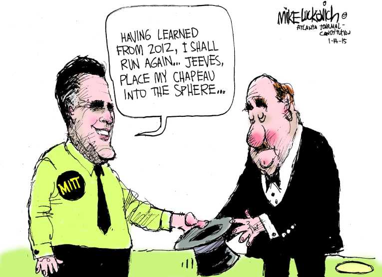 Political/Editorial Cartoon by Mike Luckovich, Atlanta Journal-Constitution on Romney Might Run