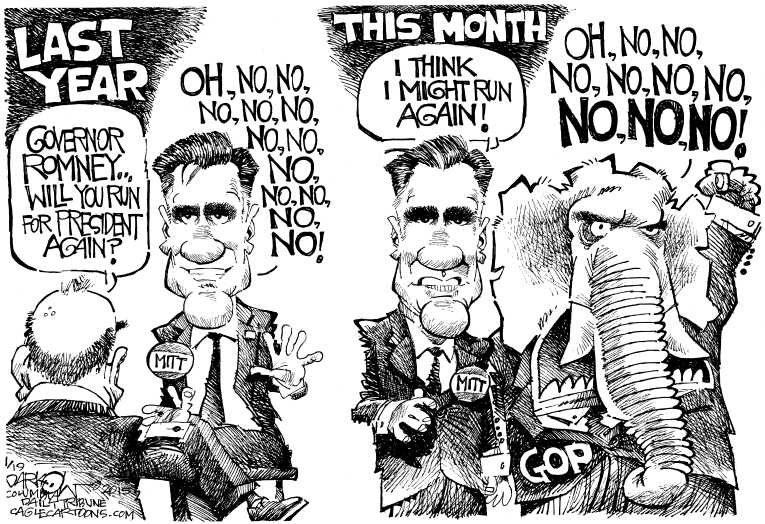 Political/Editorial Cartoon by John Darkow, Columbia Daily Tribune, Missouri on Big Announcement in 2016 Race