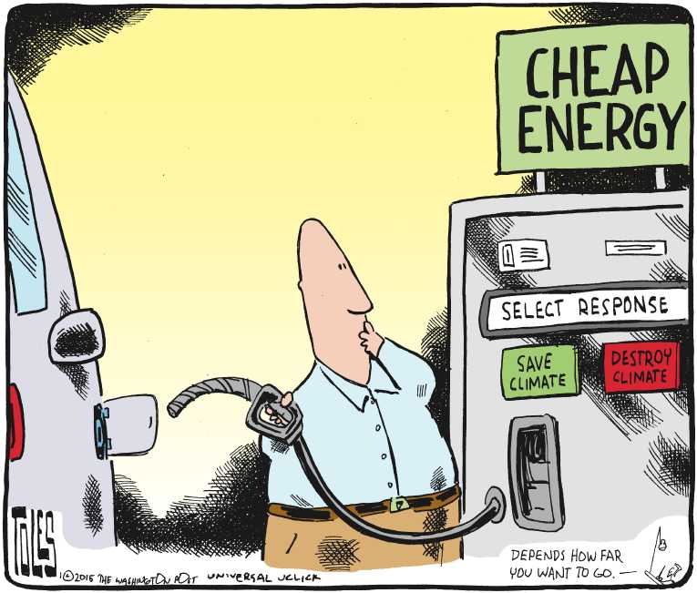 Political/Editorial Cartoon by Tom Toles, Washington Post on 2014 Hottest Year on Record