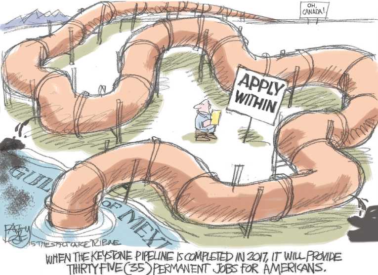 Political/Editorial Cartoon by Pat Bagley, Salt Lake Tribune on 2014 Hottest Year on Record