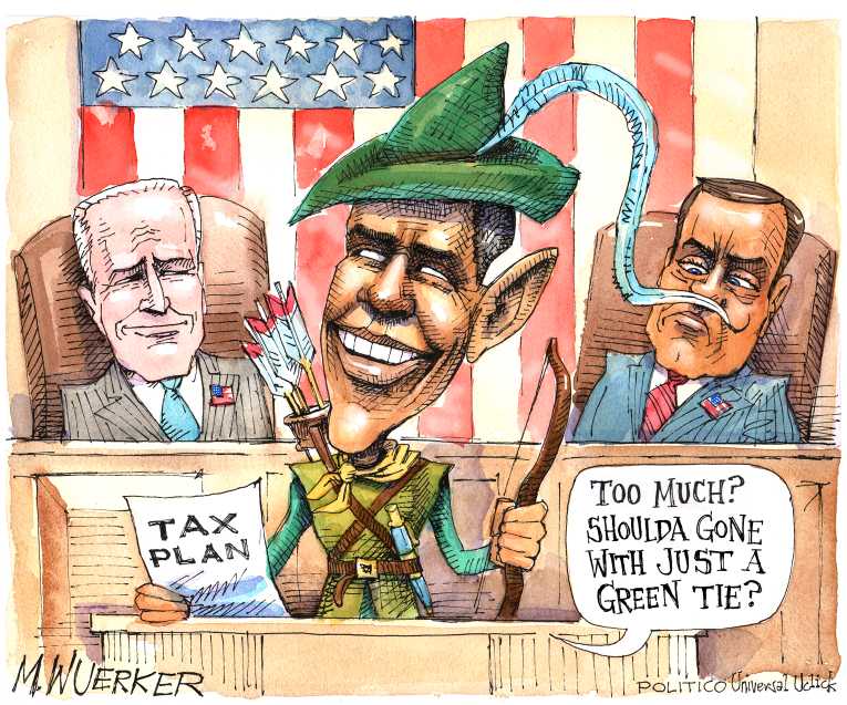 Political/Editorial Cartoon by Matt Wuerker, Politico on State of Union Speech Fiery