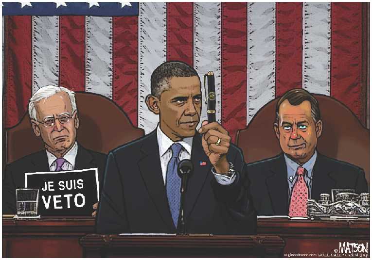 Political/Editorial Cartoon by RJ Matson, Cagle Cartoons on State of Union Speech Fiery