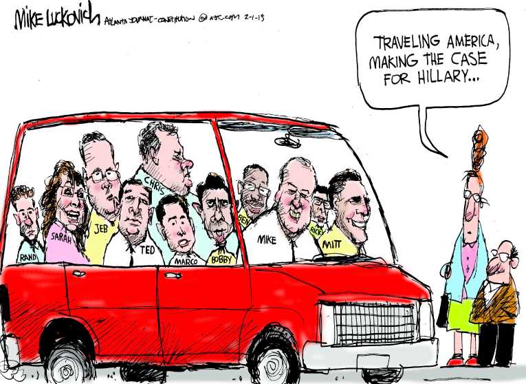 Political/Editorial Cartoon by Mike Luckovich, Atlanta Journal-Constitution on Tea Party Gaining Traction