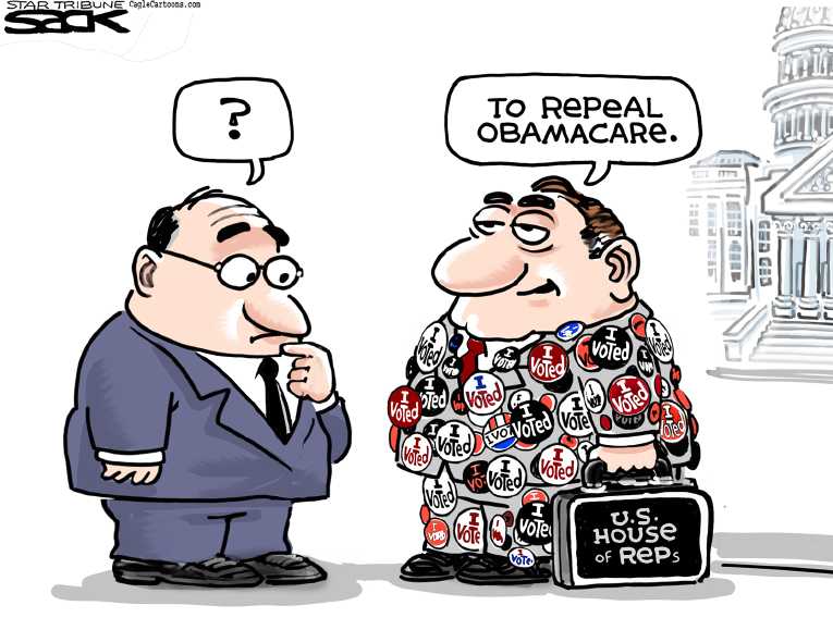 Political/Editorial Cartoon by Steve Sack, Minneapolis Star Tribune on Tea Party Gaining Traction