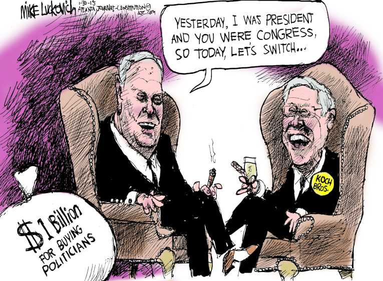 Political/Editorial Cartoon by Mike Luckovich, Atlanta Journal-Constitution on America Reshapes Elections