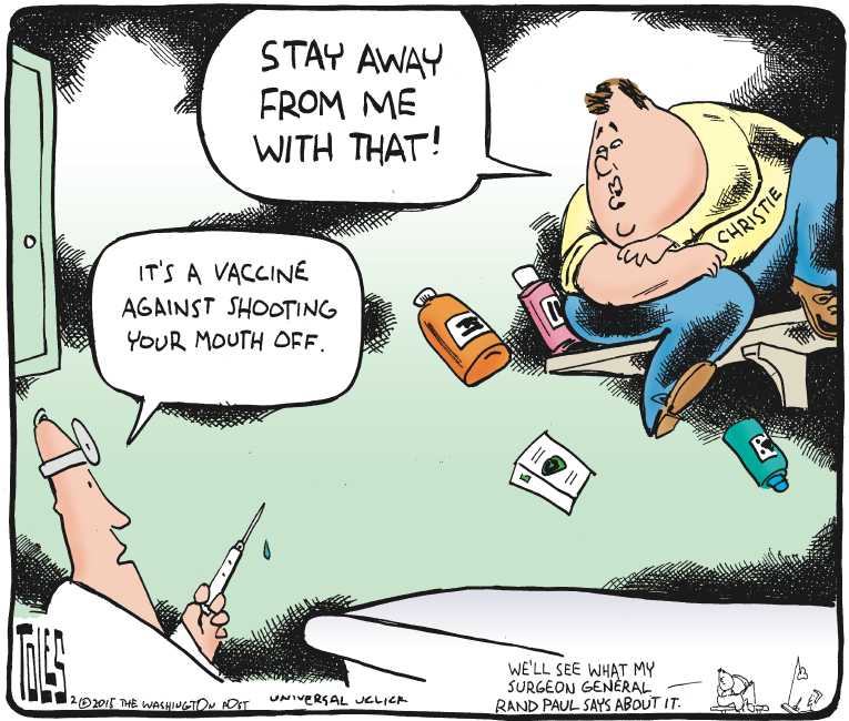 Political/Editorial Cartoon by Tom Toles, Washington Post on Measles Spreading