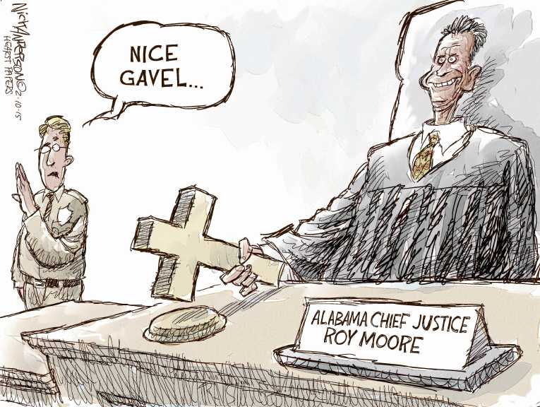 Political/Editorial Cartoon by Nick Anderson, Houston Chronicle on Gay Marriage Legal in Alabama