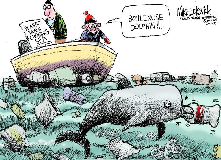 Political/Editorial Cartoon by Mike Luckovich, Atlanta Journal-Constitution on Artic Ice Shelf Melting