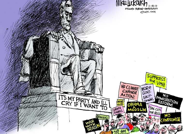 Political/Editorial Cartoon by Mike Luckovich, Atlanta Journal-Constitution on Repubicans Contemplating Action